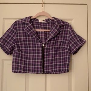 Cropped plaid shirt